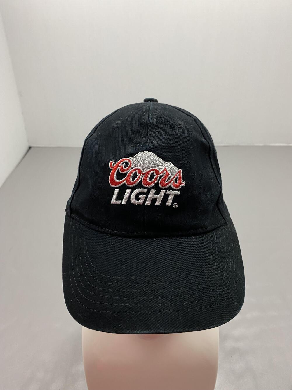 Coors Light Hat Cap Strap Back One Size Black Twill Cotton Baseball Cap Mens